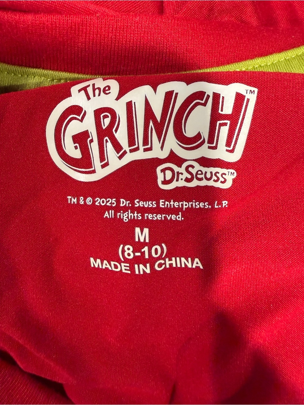 Dr. Seuss Grinch Mode Christmas Graphic Tee Size Medium Red Long Sleeve Shirt - Picture 4 of 5
